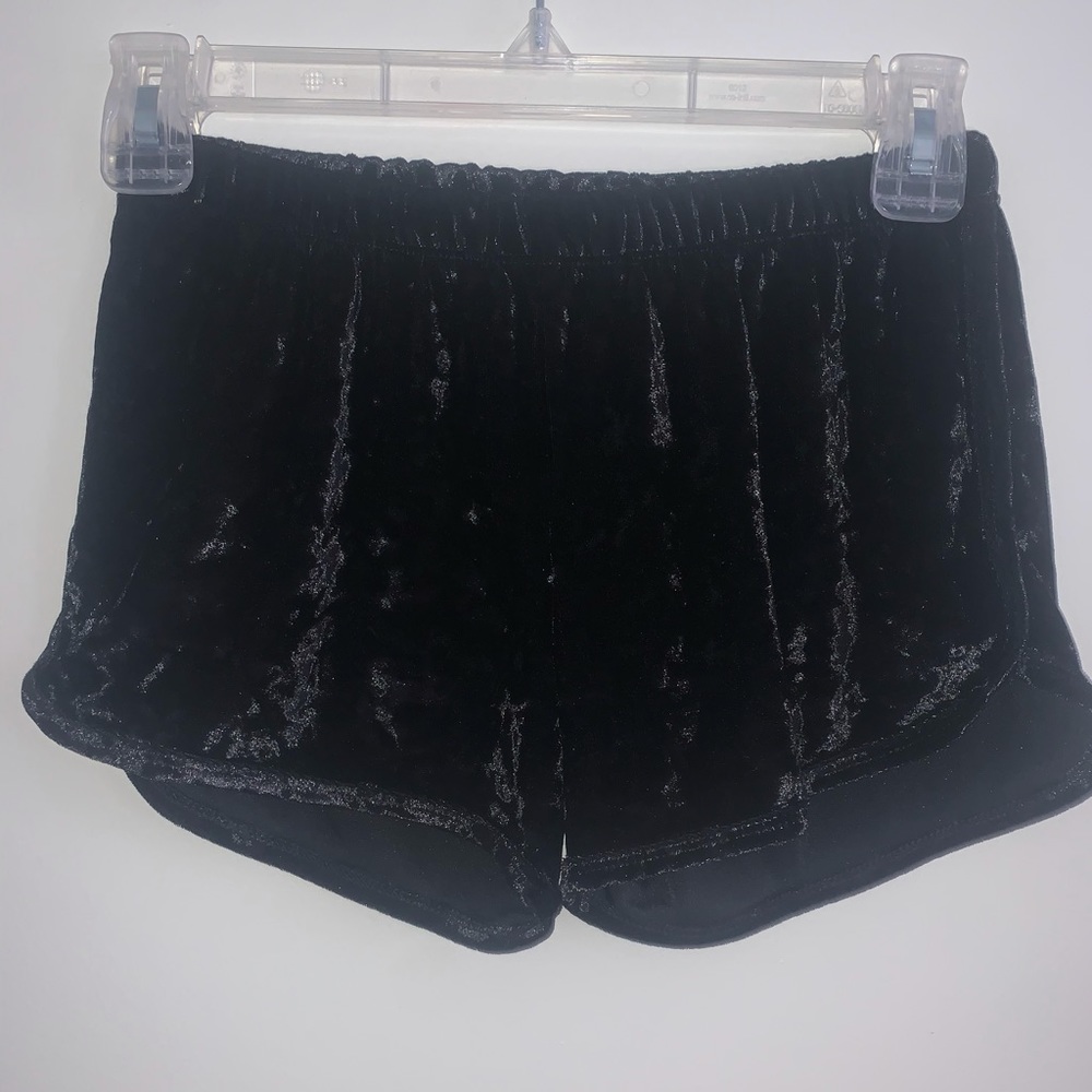 black velvet shorts